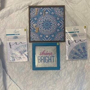 Blue Mandala Wall Art Set by